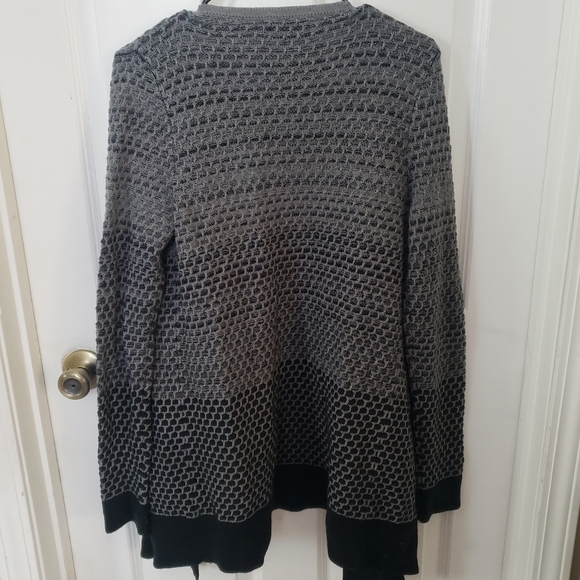 ⭐ Banana Republic Factory Grey Chunky Knit Open Front Sweater Cardigan S Wool Bl - Picture 6 of 8